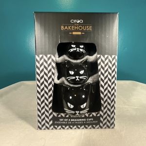 Set of 4 Black Cat Measuring Cup Set Halloween Measure Cup NIB